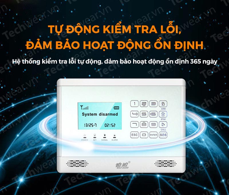 Hệ thống báo trộm dùng sim gsm qua điện thoại TWYL-007M2BX