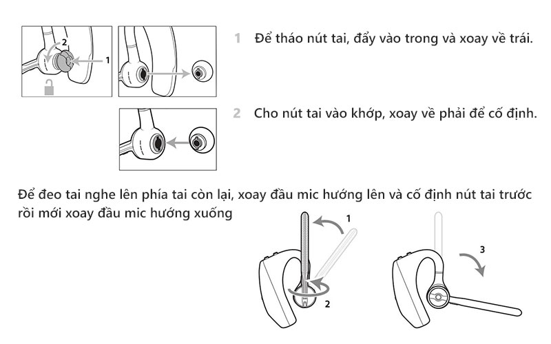 Hướng dẫn sử dụng Plantronics Voyager 5200