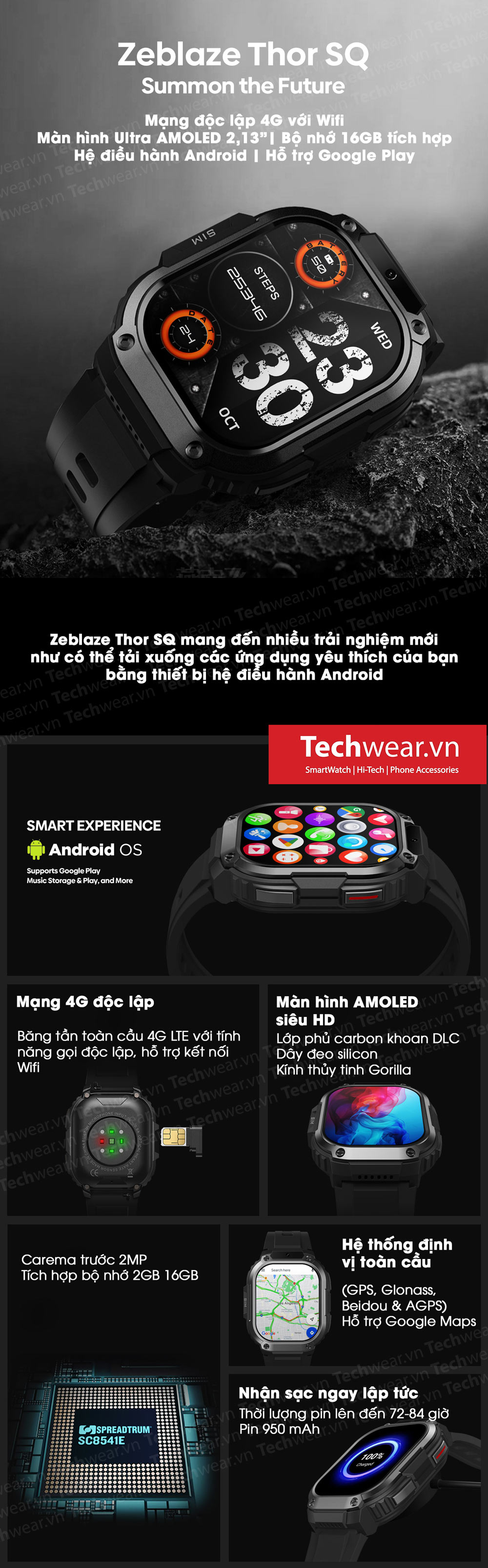 Đồng hồ thông minh Zeblaze Thor SQ