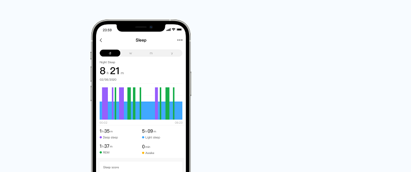 Theo dõi giấc ngủ của đồng hồ Amazfit GTS 2e