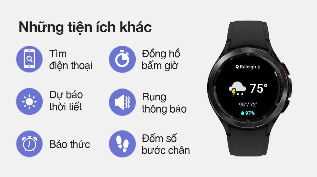 Samsung Galaxy Watch 4 Classic 42mm đi kèm nhiều tiện ích khác