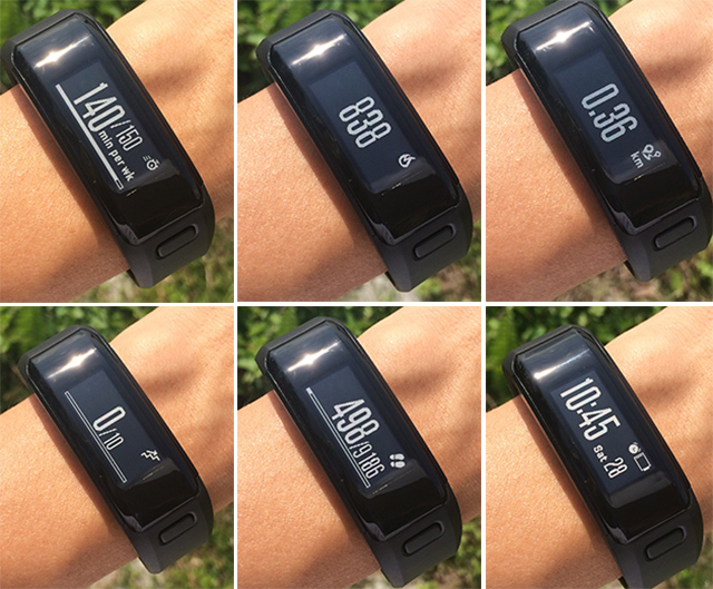 Màn hình đồng hồ garmin vivosmart HR hiện thị dưới cả trời nắng