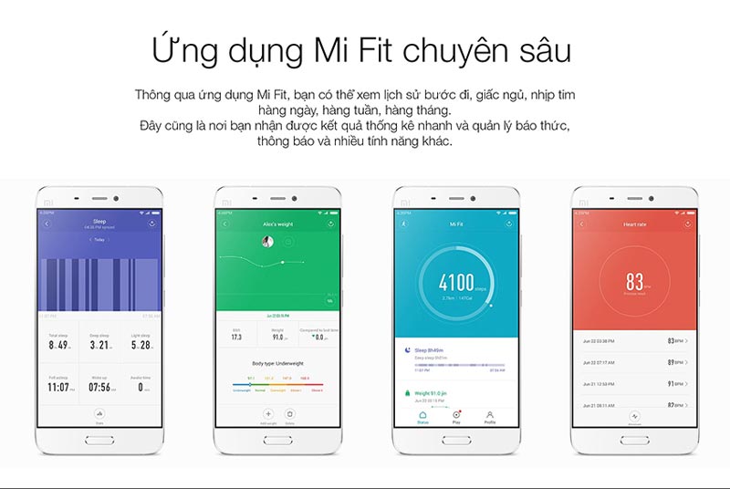 Vòng đeo tay theo dõi sức khỏe Xiaomi Mi Band 2