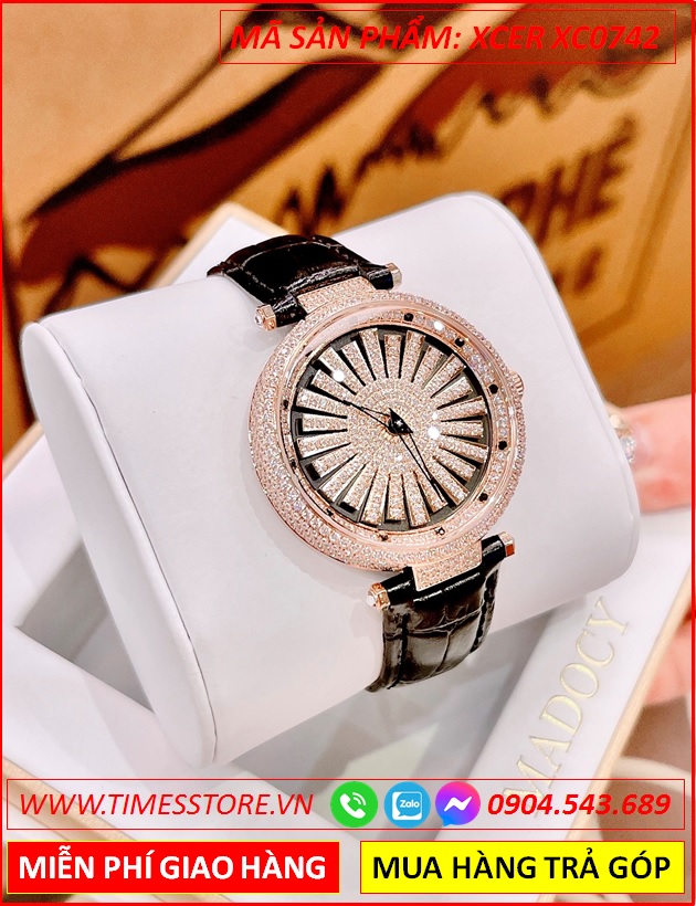 dong-ho-nu-xcer-mat-canh-hoa-xoay-full-da-rose-gold-day-da-timesstore-vn