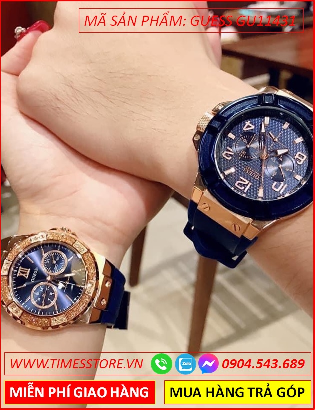 dong-ho-cap-doi-guess-chronograph-mat-tron-day-cao-su-timesstore-vn