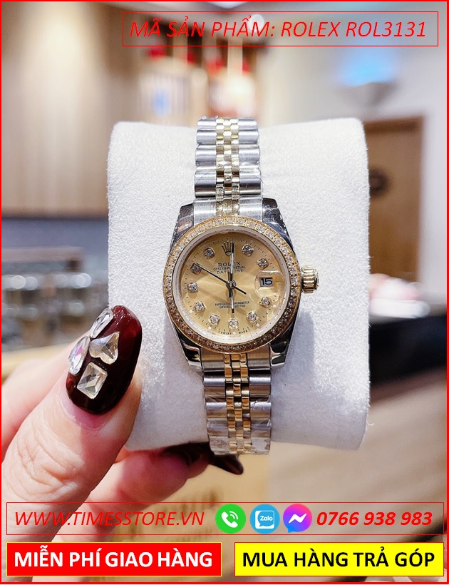 dong-ho-cap-doi-rolex-f1-mat-vang-dinh-da-day-demi-vang-gold-timesstore-vn