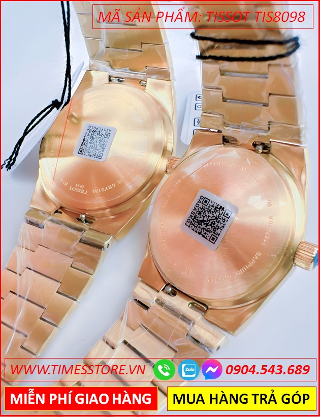 dong-ho-cap-doi-tissot-prx-mat-tron-day-kim-loai-vang-gold-timesstore-vn