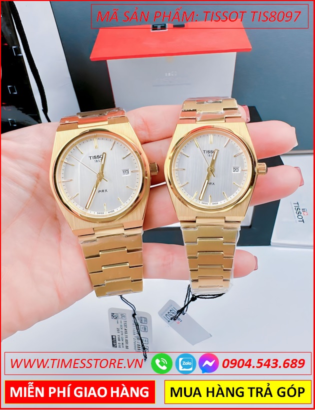 dong-ho-cap-doi-tissot-prx-mat-tron-trang-day-vang-gold-timesstore-vn