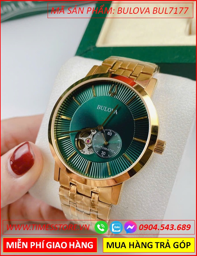 dong-ho-nam-bulova-automatic-mat-xanh-la-day-vang-gold-timesstore-vn