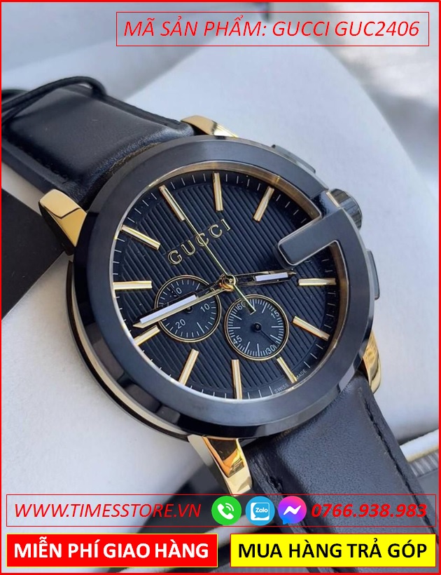 dong-ho-nam-gucci-chrono-mat-tron-den-vang-gold-day-da-timesstore-vn