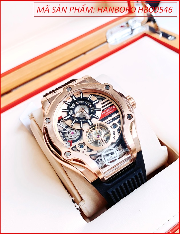 dong-ho-nam-hanboro-automatic-lo-may-co-tu-dong-rose-gold-day-cao-su-den-chinh-hang-dep-gia-re-timesstore-