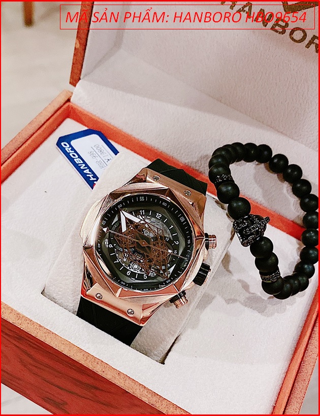 dong-ho-nam-hanboro-automatic-mat-luc-giac-rose-gold-day-silicone-den-timesstore-vn