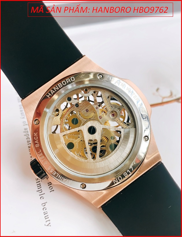 dong-ho-nam-hanboro-automatic-mat-luc-giac-rose-gold-spiderman-day-sillicone-timesstore-vn