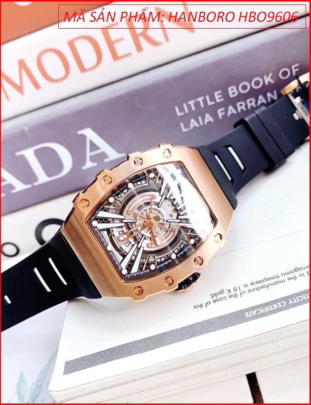 dong-ho-nam-hanboro-automatic-mat-oval-rose-gold-day-silicone-chinh-hang-dep-timesstore-vn