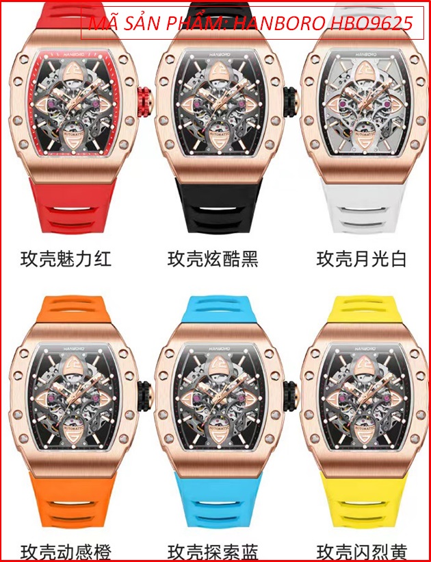 dong-ho-nam-hanboro-mat-chu-nhat-automatic-lo-co-rose-gold-day-cao-su-do-timesstore-vn