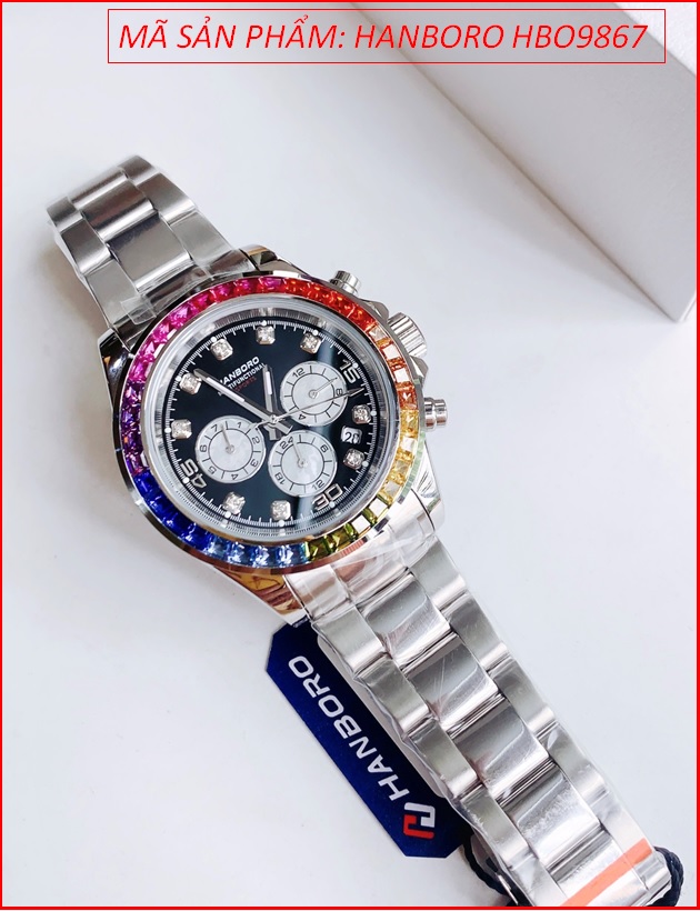 dong-ho-nam-hanboro-rainbow-automatic-tua-rolex-day-kim-loai-timesstore-vn