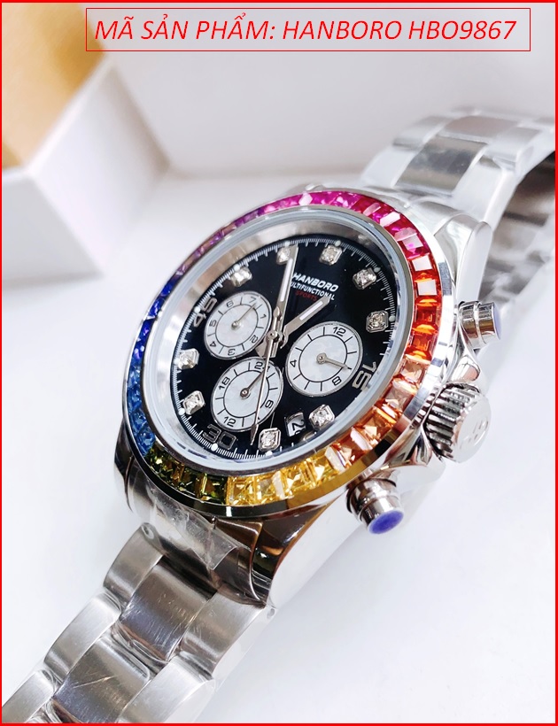 dong-ho-nam-hanboro-rainbow-automatic-tua-rolex-day-kim-loai-timesstore-vn