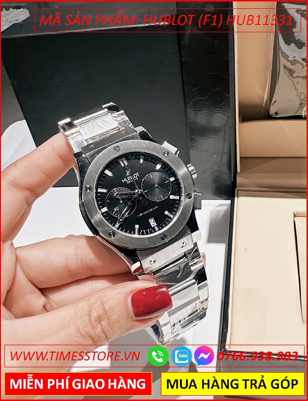 dong-ho-nam-hublot-f1-mat-tron-den-chronograph-day-kim-loai-timesstore-vn