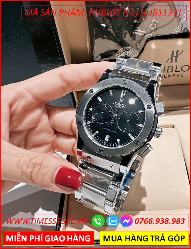 dong-ho-nam-hublot-f1-mat-tron-den-chronograph-day-kim-loai-timesstore-vn