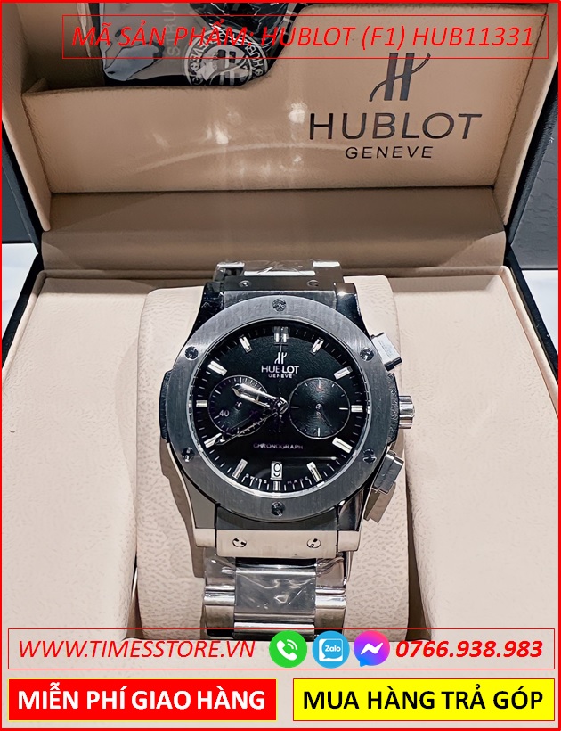 dong-ho-nam-hublot-f1-mat-tron-den-chronograph-day-kim-loai-timesstore-vn