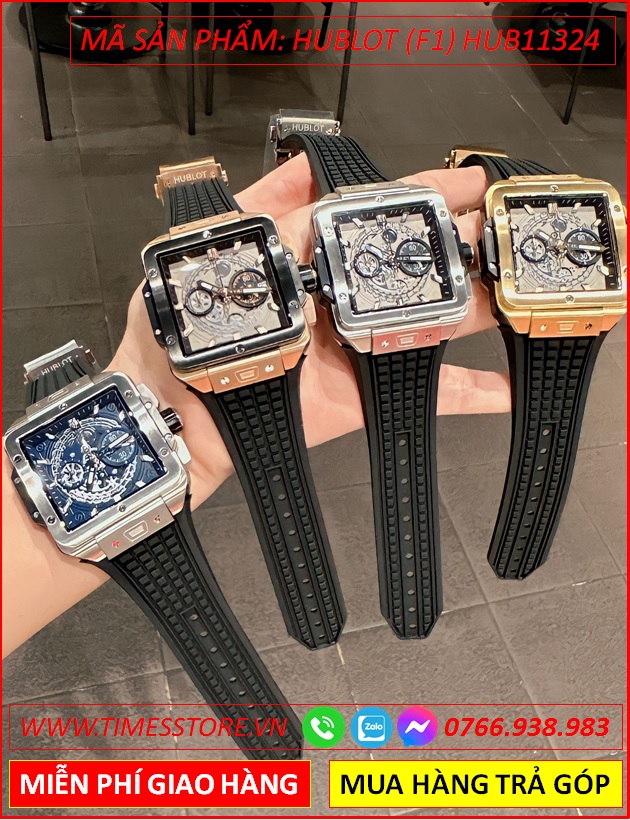 dong-ho-nam-hublot-f1-square-bang-mat-vuong-xanh-day-sillicone-timesstore-vn