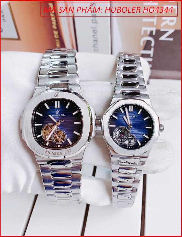 dong-ho-cap-doi-huboler-by-hanboro-automatic-tua-patek-philippe-mat-vuong-xanh-day-kim-loai-silver-chinh-hang-dep-gia-re-timesstore-vn