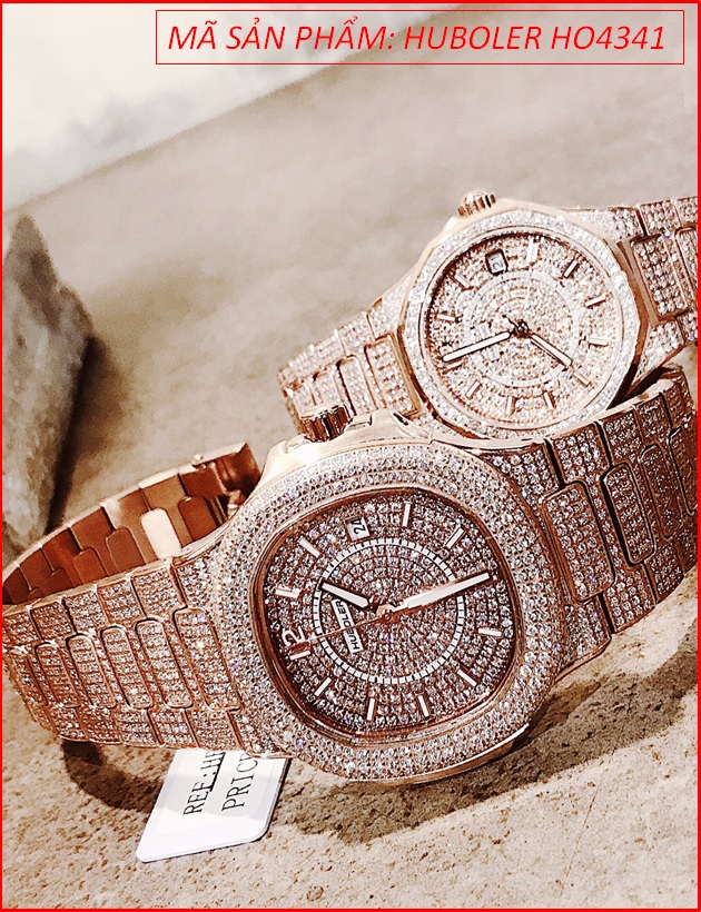 dong-ho-nam-huboler-tua-patek-automatic-mat-tron-day-kim-loai-full-da-swarovski-rose-gold-chinh-hang-dep-gia-re-timesstore-vn