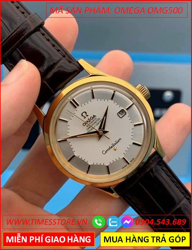 dong-ho-nam-omega-constellation-automatic-mat-bat-quai-vang-gold-day-da-nau-dep-gia-re-timesstore-vn