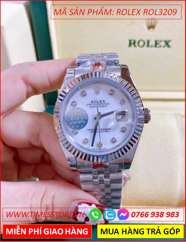 dong-ho-nam-rolex-date-just-f1-automatic-mat-trang-khia-day-kim-loai-timesstore-vn