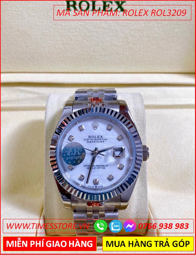 dong-ho-nam-rolex-date-just-f1-automatic-mat-trang-khia-day-kim-loai-timesstore-vn