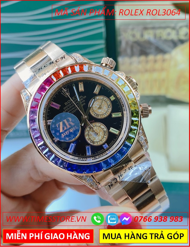 dong-ho-nam-rolex-f1-automatic-daytona-rainbow-day-kim-loai-timesstore-vn