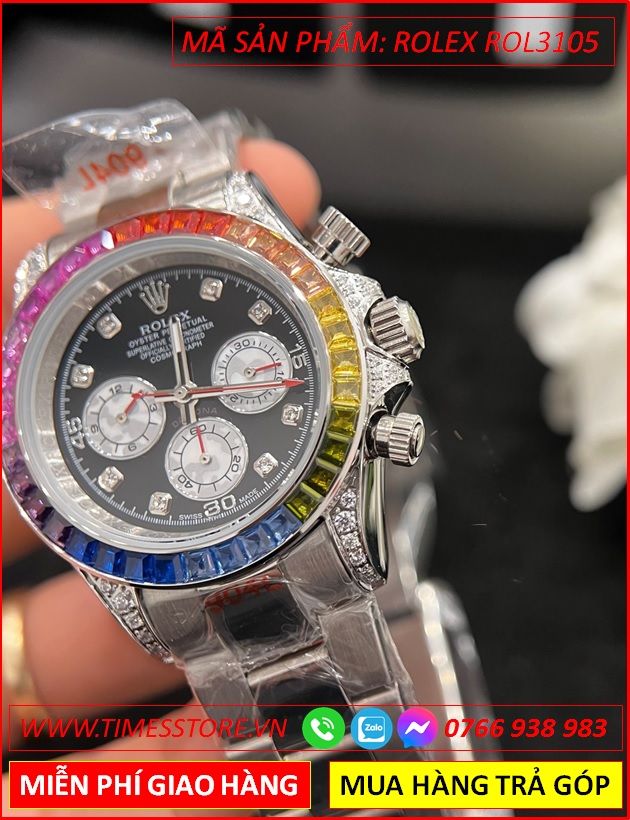 dong-ho-nam-rolex-f1-automatic-daytona-rainbow-dinh-da-nhieu-mau-timesstore-vn