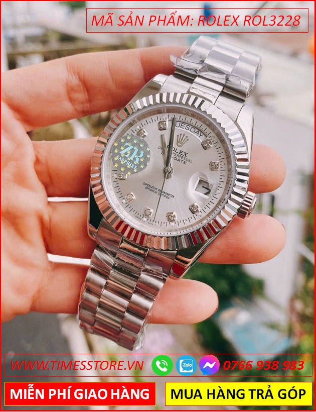 dong-ho-nam-rolex-f1-co-2-lich-mat-trang-nieng-khia-day-kim-loai-timesstore-vn