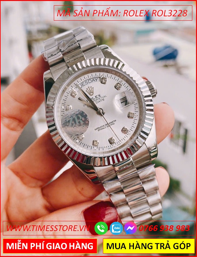 dong-ho-nam-rolex-f1-co-2-lich-mat-trang-nieng-khia-day-kim-loai-timesstore-vn