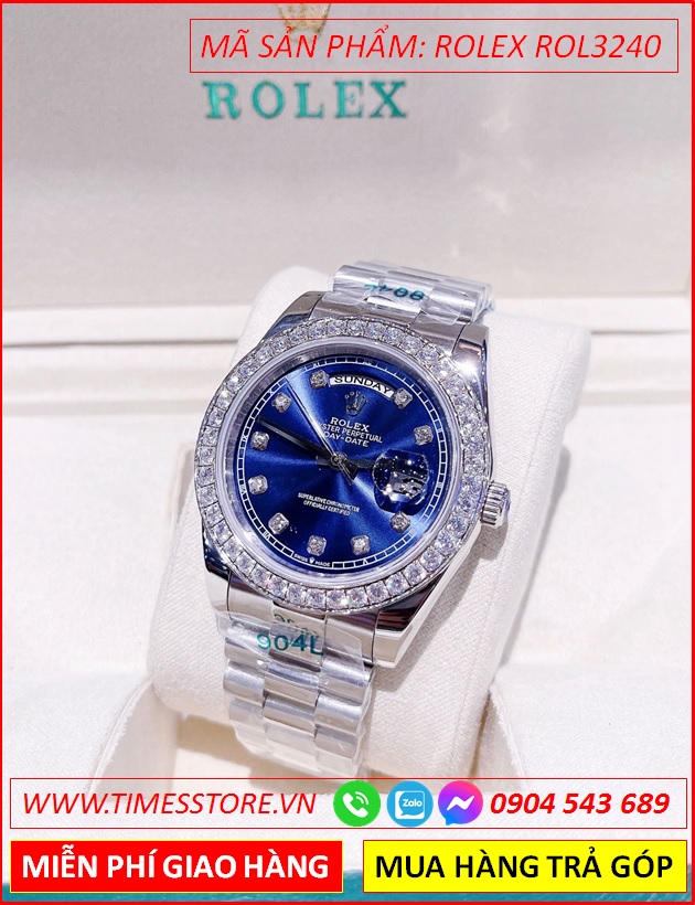 dong-ho-nam-rolex-f1-day-date-automatic-mat-xanh-co-2-lich-dinh-da-day-kim-loai-timesstore-vn