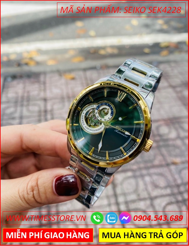 dong-ho-nam-seiko-automatic-mat-den-lo-tim-day-demi-vang-gold-timesstore-vn