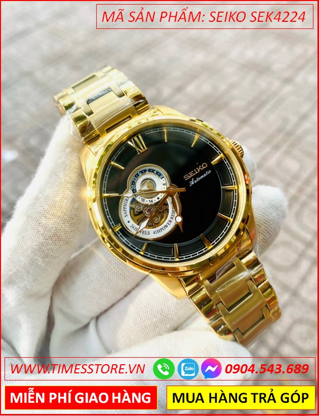 dong-ho-nam-seiko-automatic-mat-tron-den-lo-tim-day-vang-gold-timesstore-vn