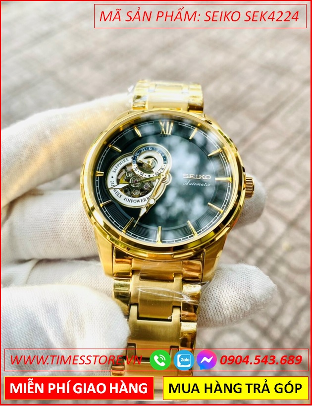 dong-ho-nam-seiko-automatic-mat-tron-den-lo-tim-day-vang-gold-timesstore-vn