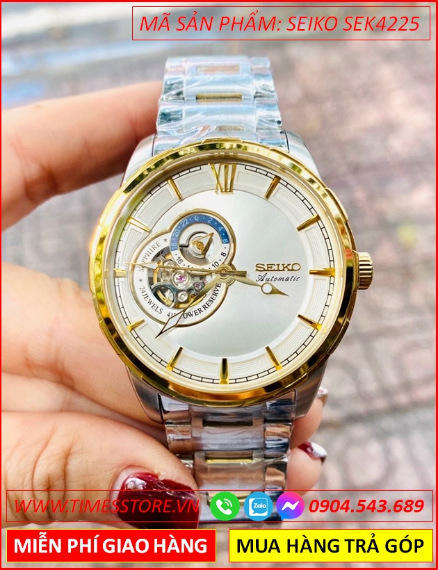 dong-ho-nam-seiko-automatic-mat-tron-trang-lo-tim-day-demi-vang-gold-timesstore-vn