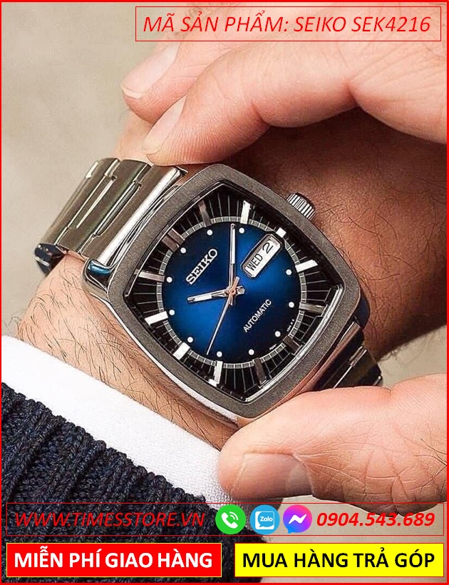 dong-ho-nam-seiko-recraft-automatic-mat-vuong-xanh-duong-day-kim-loai-timesstore-vn