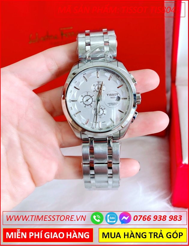 dong-ho-nam-tissot-automatic-mat-trang-6-kim-day-kim-loai-timesstore-vn