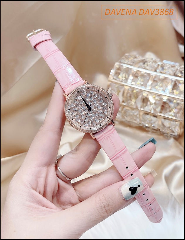 set-dong-ho-nu-davena-swarovski-rose-gold-day-da-hong-lac-tay-thien-nga-dep-gia-re-timesstore-vn