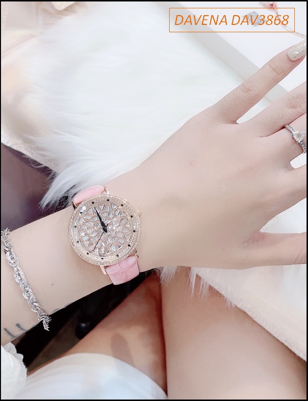 set-dong-ho-nu-davena-swarovski-rose-gold-day-da-hong-lac-tay-thien-nga-dep-gia-re-timesstore-vn