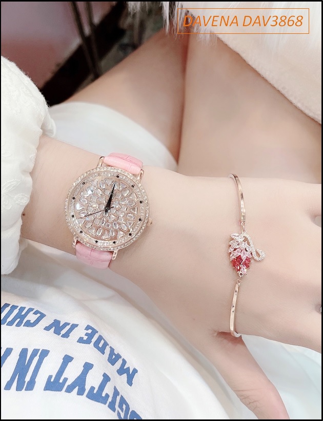 set-dong-ho-nu-davena-swarovski-rose-gold-day-da-hong-lac-tay-thien-nga-dep-gia-re-timesstore-vn