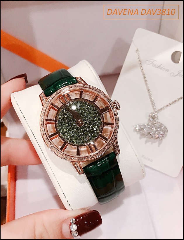 set-dong-ho-nu-davena-swarovski-rose-gold-day-da-xanh-la-day-chuyen-thien-nga-dep-gia-re-timesstore-vn