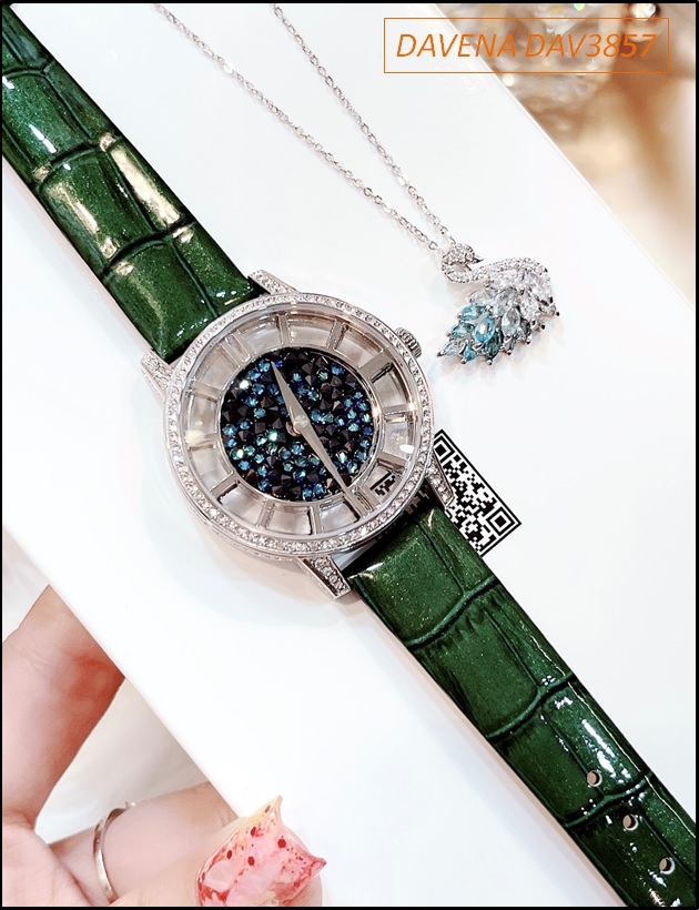 set-dong-ho-nu-davena-swarovski-day-da-xanh-day-chuyen-thien-nga-dep-gia-re-timesstore-vn