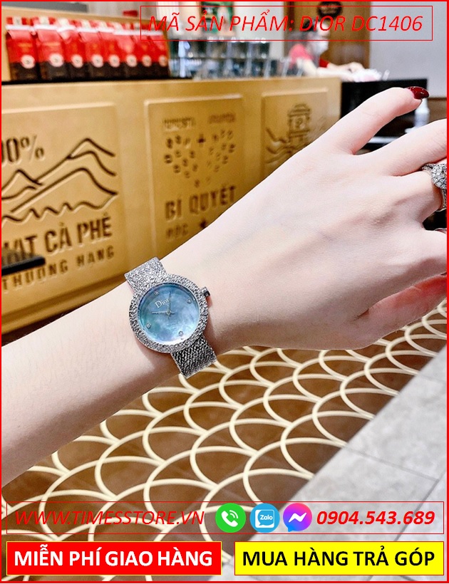 dong-ho-nu-dior-satine-mat-xanh-xa-cu-day-mesh-luoi-timesstore-vn