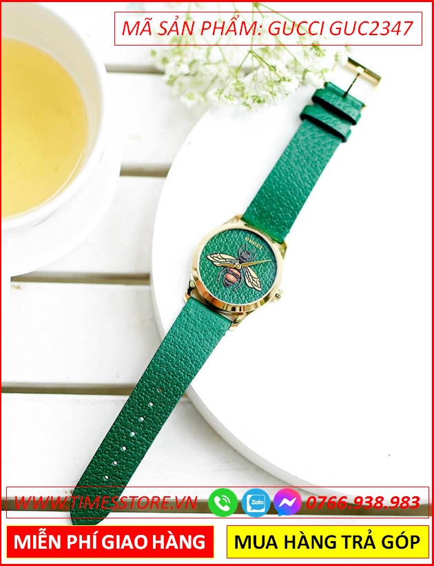 dong-ho-nu-gucci-timeless-mat-con-ong-day-da-xanh-la-timesstore-vn