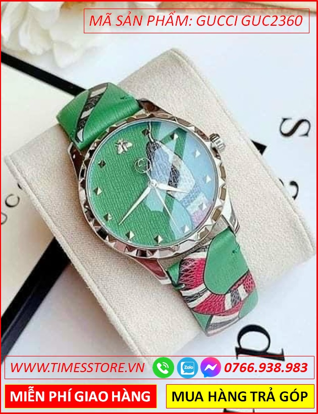 dong-ho-nu-gucci-timeless-mat-tron-day-da-xanh-hinh-ran-timesstore-vn