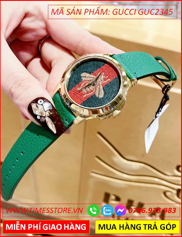 dong-ho-nu-gucci-unisex-mat-con-ong-day-da-xanh-timesstore-vn